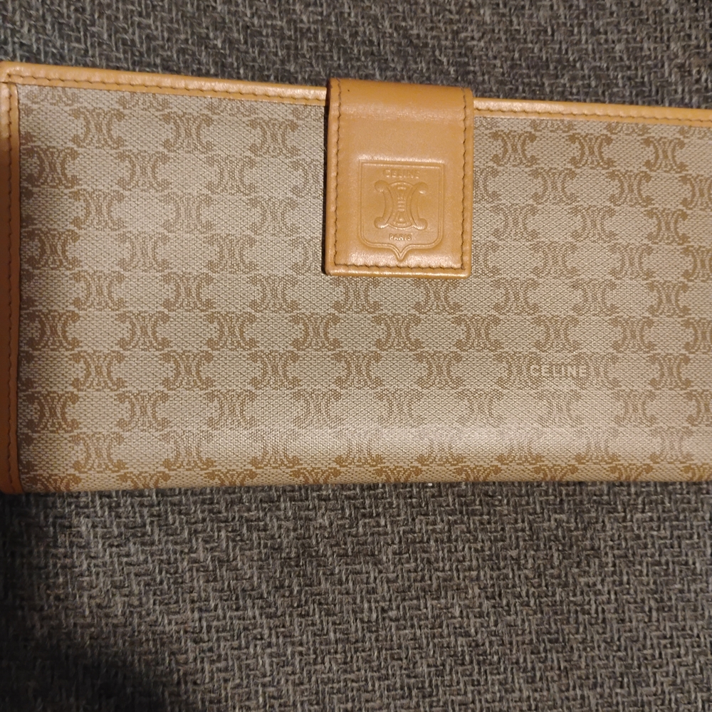 Vintage Celine Tan Monogram Wallet